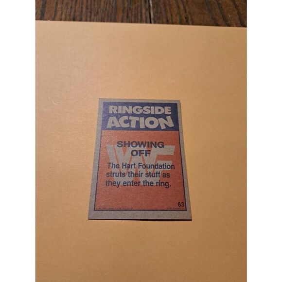 Vintage 1987 WWF Topps Trading Card 63 Hart Foundation Showing Off Wrestling - Picture 3 of 3